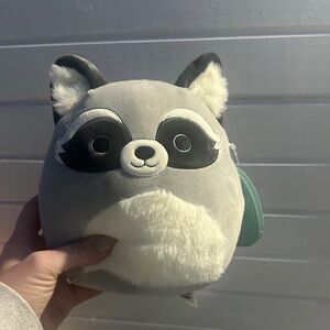Squishmallows Gray and White Raccoon Plush